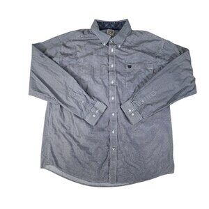 Cinch Button Up Shirt Mens XL Long Sleeve Black Western Wear Button Down *
